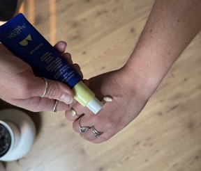 Getting ready to apply the Ultra Violette Supreme Screen SPF 50.