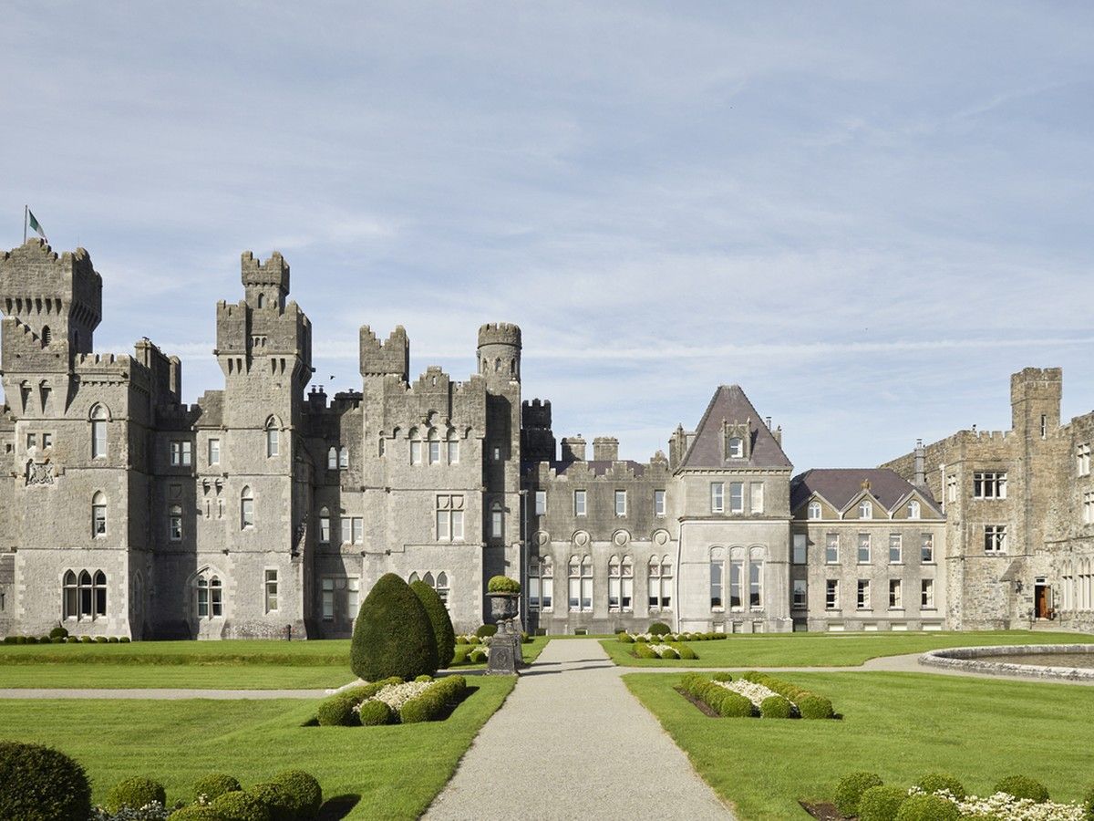 Ashford Castle was in a distressed state in the mid-19th century when the Guinness family bought and restored it — in part to impress British aristocrats.