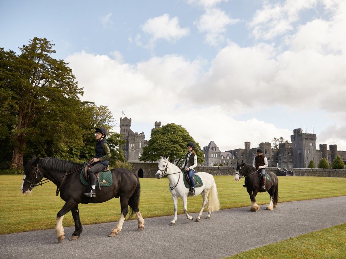 The castle maintains its own stable of horses for visitors to ride around the estate.