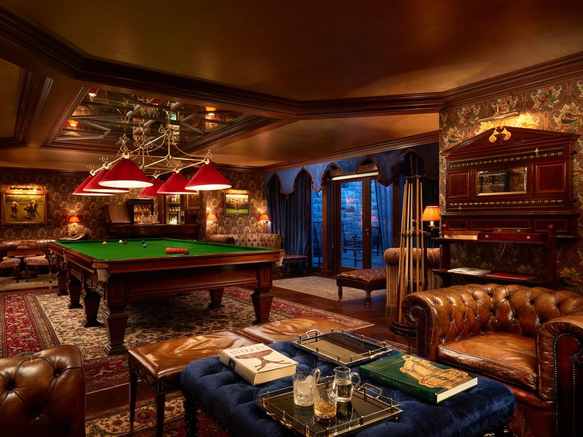 The Billiards Room offers a selection of fine whiskeys and cigars.