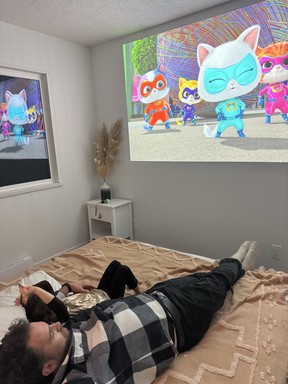 Epson Lifestudio Flex Plus is great for family movie nights or spaces where you may not want a permanent TV.