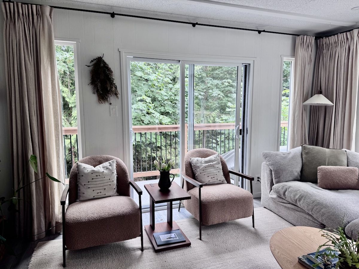 Two Teddi Modern Accent Chairs bringing my living room together.