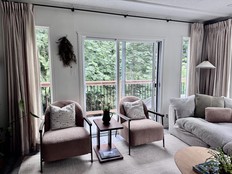 Two Teddi Modern Accent Chairs bringing my living room together.