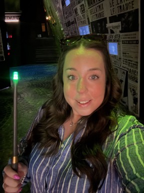 using my wand to interact with the experience