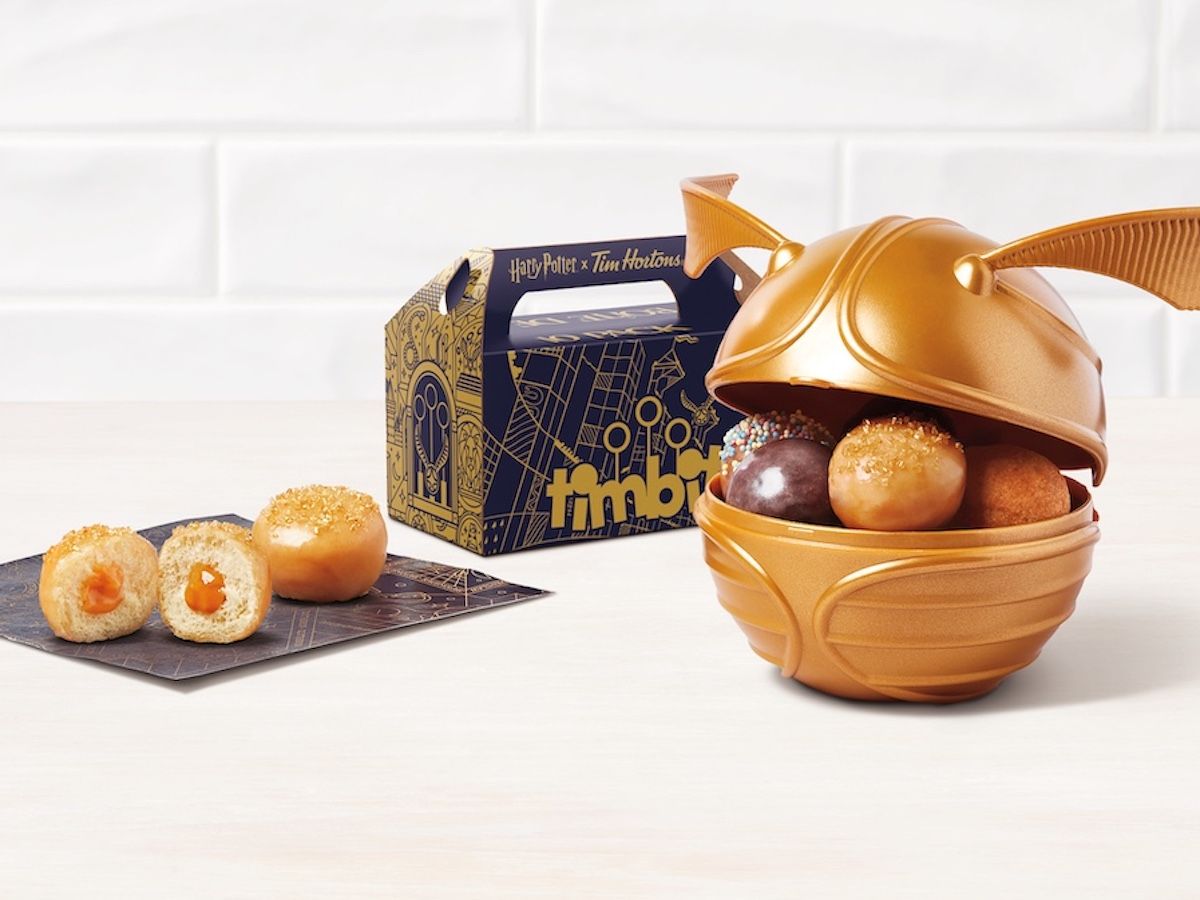 Tim Hortons is launching a Harry Potter menu across Canada — complete with a Golden Snitch Timbits holder