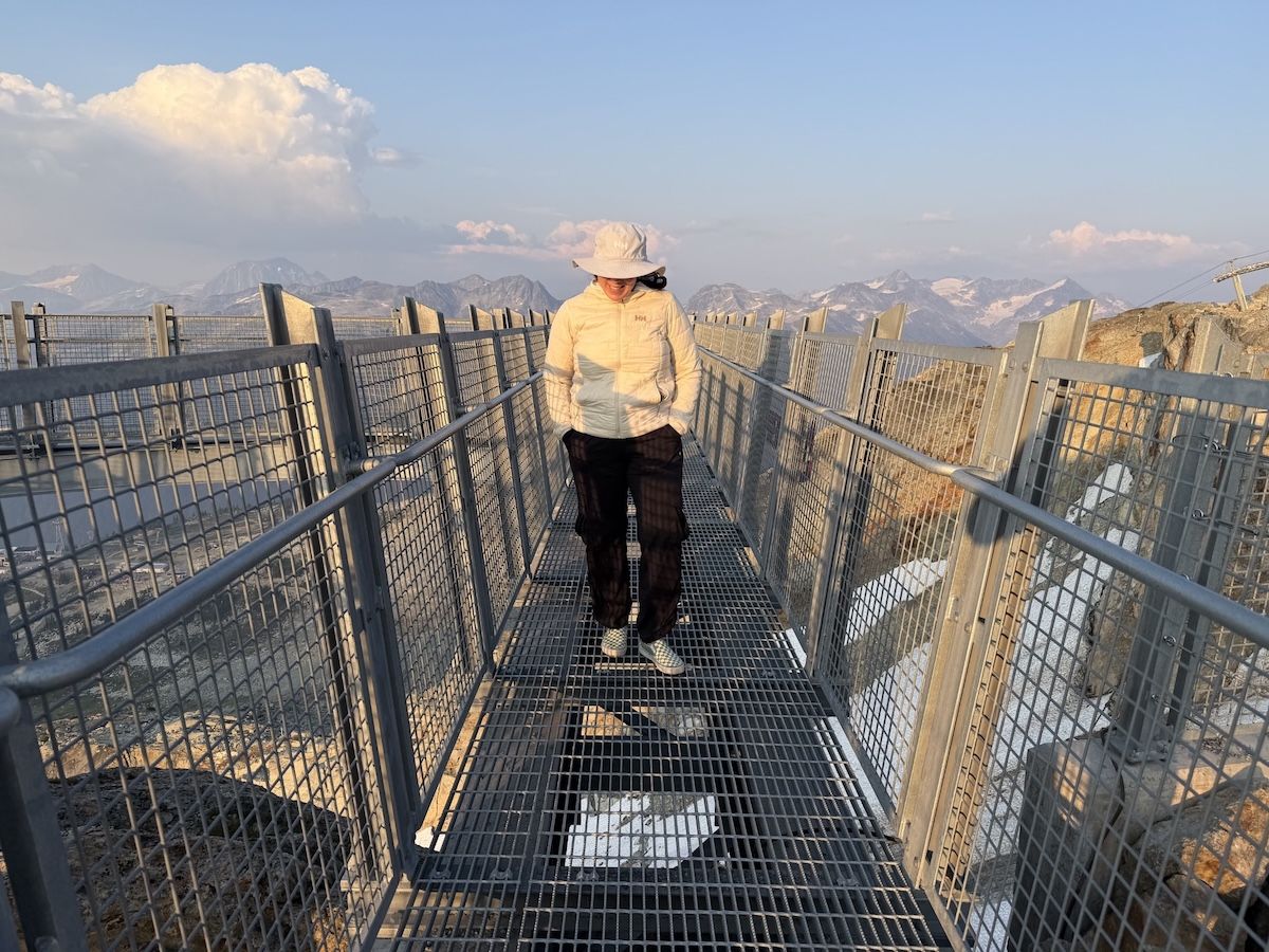 Writer Aleesha Harris is pictured on The Raven's Eye at Whistler Mountain.