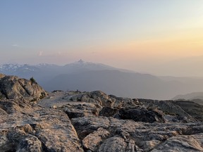 A view of Black Tusk from the top of Whistler mountain.