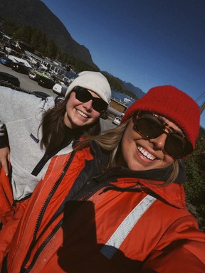 The full get-up needed for a Zodiac boat tour: full flotation suits, which thankfully weren't put to the test.