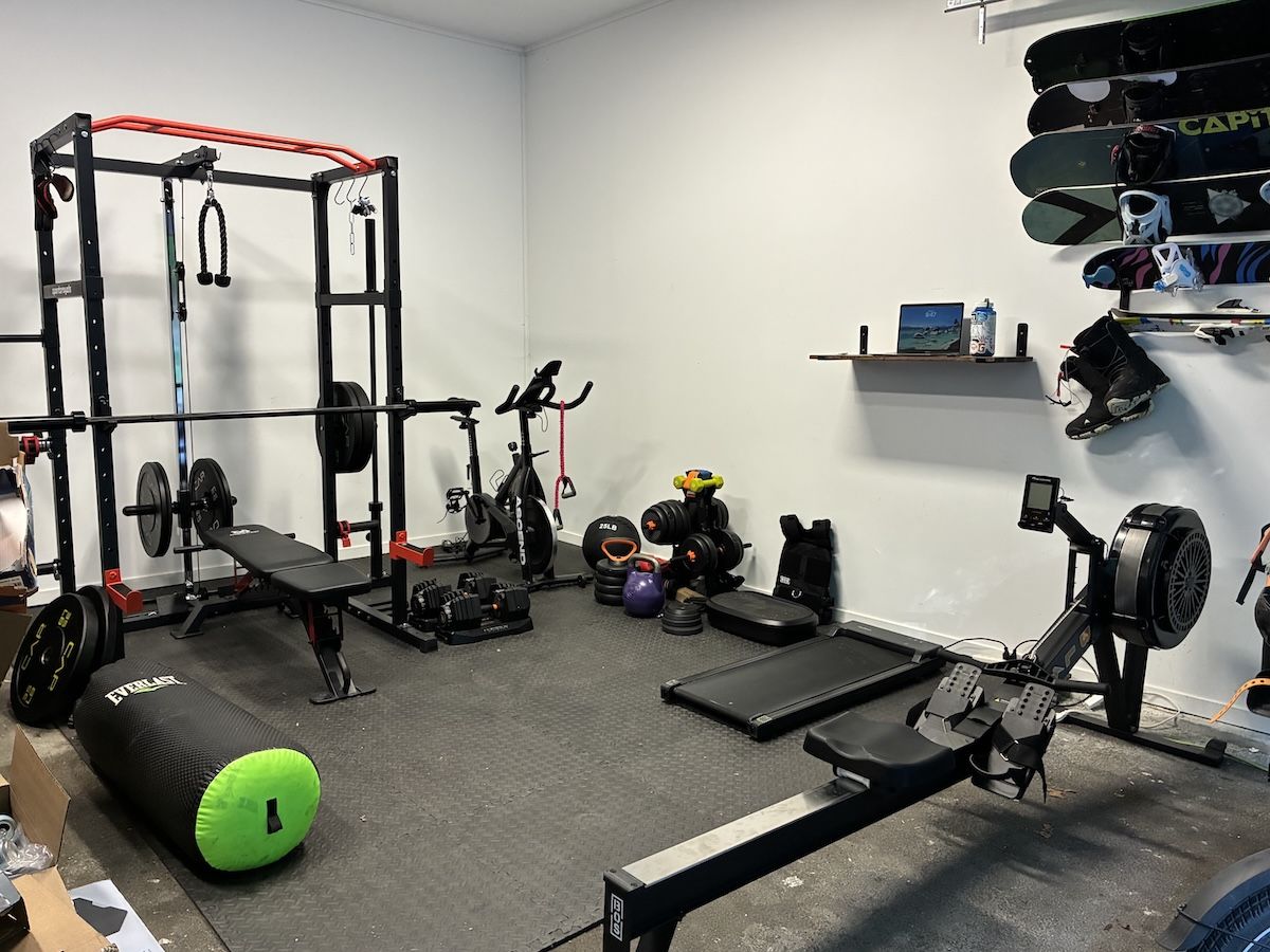 The complete home-gym set up.