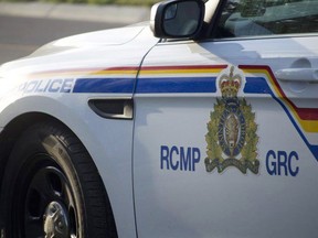 An RCMP cruiser. A 30-year-old man from Clairmont is dead after being struck by a vehicle Sunday night near Grande Prairie.