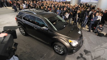 The Chevrolet Equinox rolls out during a press preview at the North American International Auto Show January 11, 2009 in Detroit, Michigan.