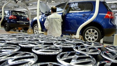 An image from a Volkswagen assembly line