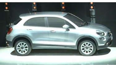 The Fiat 500X, as shown in a recent teaser to a room of auto journalists.