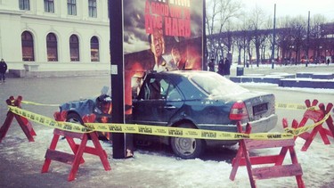 A promotional display for A Good Day To Die Hard, in Oslo, Norway. (From Reddit.)