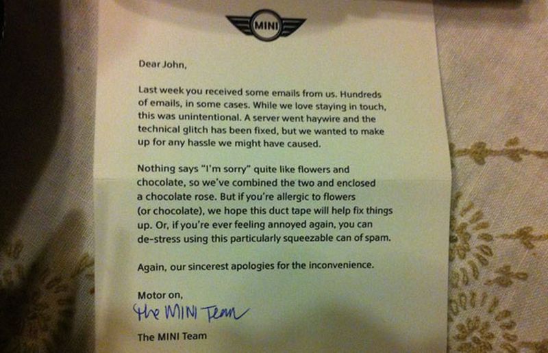 Mini’s apology letter. (Source: imgur)