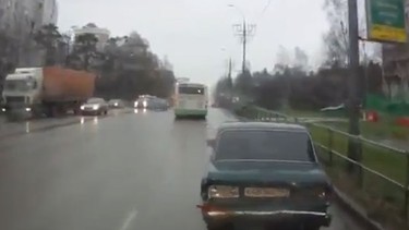 Lada drivers, beware: don't ever cross The Punisher. (Screen shot/YouTube)