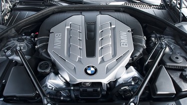 Twin-turbocharged V8 engine as found in BMW's new 750Li.