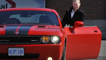Squire Barnes and a 2009 Dodge Challenger.