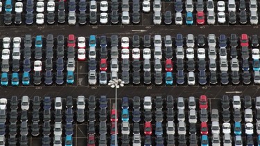 A view of some of the thousands of unsold cars that were being stored at Avonmouth Docks at Avonmouth, England earlier this year.