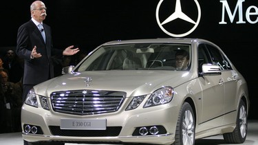 Dr. Dieter Zetsche, Chairman of the Board of Management of Daimler AG and Head of Mercedes Benz cars, makes the global unveiling of the all-new Mercedes-Benz 2010 E Class vehicle January 10, 2009 in Detroit, Michigan.