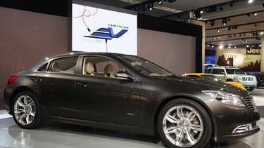 The Chrysler 200C EV Concept is seen during the North American International Auto Show in Detroit on Sunday.