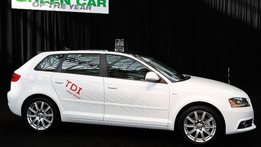 The 2010 Audi A3 TDI is named Green Car of the Year during press preview days of the 2009 LA Auto Show at the Los Angeles Convention Center on December 3, 2009 in Los Angeles, California.