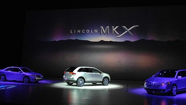 The introduction of the 2011 Lincoln MKX, center, during the press preview for the world automotive media at the North American International Auto Show in Cobo Center January 12, 2010 in Detroit, Michigan.