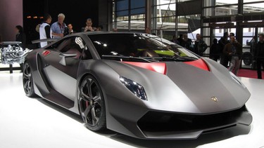 Lamborghini Sesto Elemento on display at the 2010 Paris Motor Show.