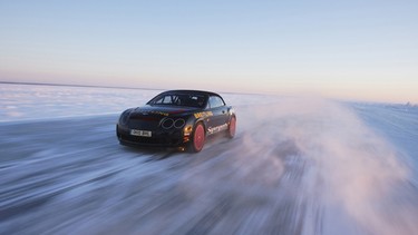 Bentley Supersports convertible during high speed testing.