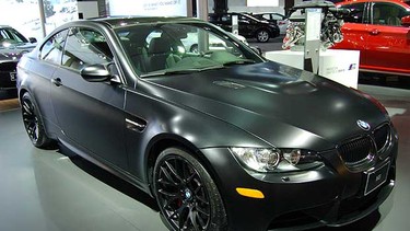 The BMW M3 in matte black on display at the 2011 Canadian International Auto Show in Toronto. The show is open to the public from February 18 - 27th, 2011.
