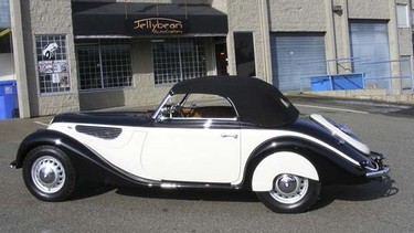 The fully restored 1938 BMW 327/28 cabriolet.
