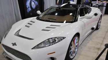 A Spyker Alleron at the Vancouver Auto Show.