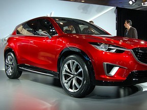 The 2012 Mazda CX-5 on display at the 2011 New York International Auto Show on April 20, 2011.