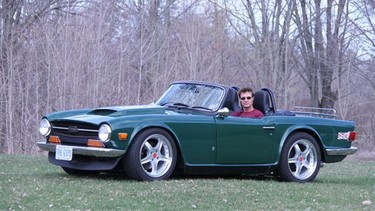 Ken Hiebert and his modified 1972 Triumph TR6, powered by a GM V8.