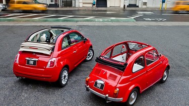 2012 Fiat 500 Convertible with original from 1957.