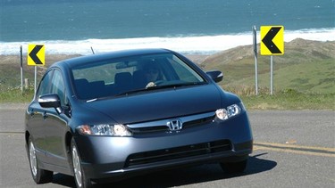 Our Honda Civic passes the test on the twists and turns of Highway 1 in the Point Reyes National Seashore.