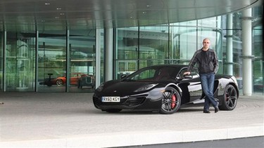 David Booth with 2012 McLaren MP4-12C in Woking, England.