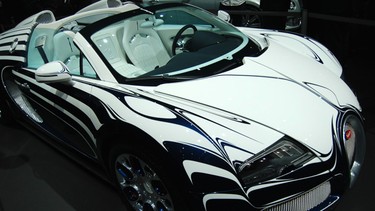 The Bugatti L'Or Blanc seen before the Frankfurt Motor Show.