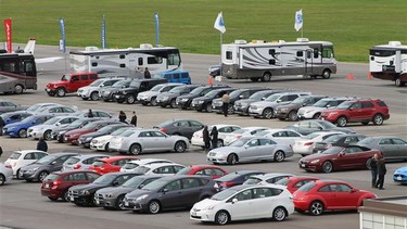 Vehicles in AJAC's TestFest await testing.