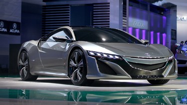 Acura unveils its NSX concept car at the North American International Auto Show in Detroit.