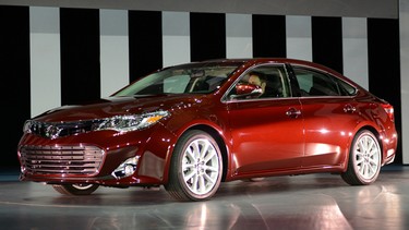 The 2013 Toyota Avalon is revealed during the second day of press previews at the New York International Auto Show. on April 5, 2012 in New York.