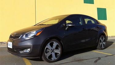 The object of Lisa's desire: 2012 Kia Rio sedan with its eye-catching exteriour design.