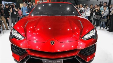 The Lamborghini Urus sport-utility concept vehicle is unveiled during the media day of the 2012 Beijing International Automotive Exhibition.