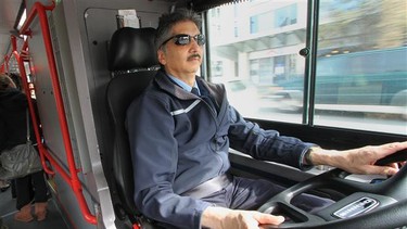 B.C. Transit driver Eric Abraham steers bus No. 50 along Douglas Street.