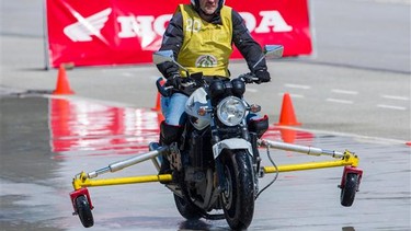 David Booth at the riding safety school.