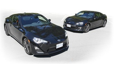 The Scion FR-S (left) and Subaru BRZ both feature Subaru's 2.0-litre boxer engine that produces 200 horsepower and 151 pound-feet of torque.