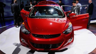 A Hyundai Elantra at the 2010 Los Angeles Auto Show.