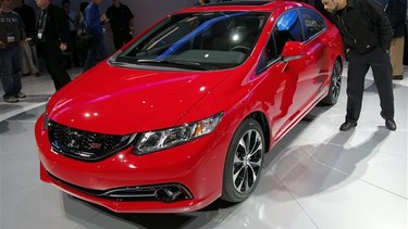 The 2013 Honda Civic debuts at the LA Auto Show in Los Angeles, Calif.