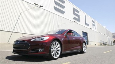 A Tesla Model S outside the Tesla factory in Fremont, Calif.