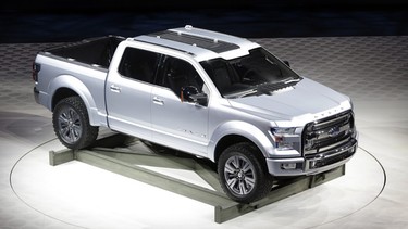 The Ford Atlas concept pickup is unveiled at the North American International Auto Show in Detroit, Tuesday, Jan. 15, 2013.